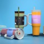 Custom Stainless Steel 40oz Tumbler Vacuum Insulated Travel Mug for Handle BPA Free Eco-Friendly for Camping Office Use