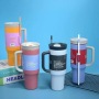 Custom Stainless Steel 40oz Tumbler Vacuum Insulated Travel Mug for Handle BPA Free Eco-Friendly for Camping Office Use