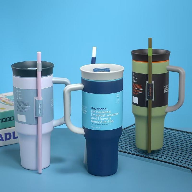 Custom Stainless Steel 40oz Tumbler Vacuum Insulated Travel Mug for Handle BPA Free Eco-Friendly for Camping Office Use