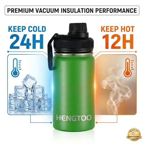 Premium Quality 304 Stainless Steel Water Bottle with Lid Vacuum Flask for Hot Cold Drinking