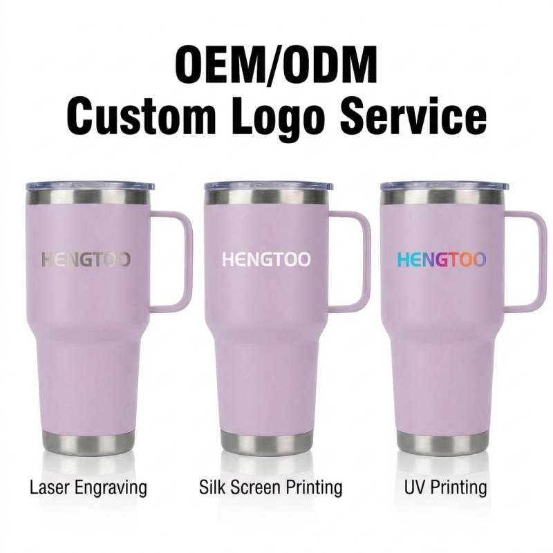 Custom Design 30oz Stainless Steel Double Wall Vacuum Insulated Tumbler with Handle for Coffee Tea Camping Office Cup Gift