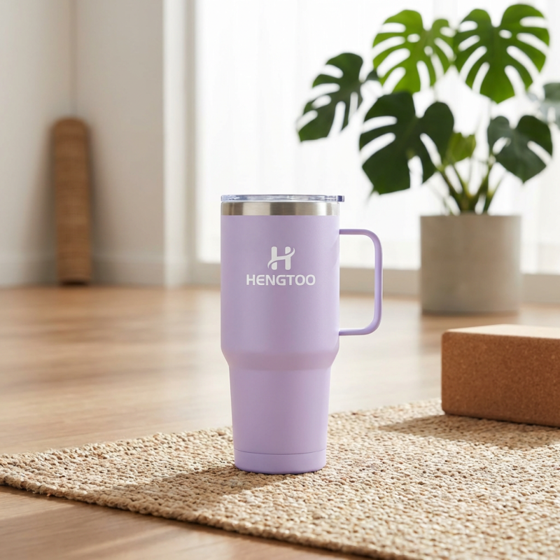Custom Design 30oz Stainless Steel Double Wall Vacuum Insulated Tumbler with Handle for Coffee Tea Camping Office Cup Gift