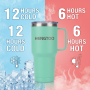 30oz Stainless Steel Vacuum Insulated Coffee Cup with Handle and Lid Large Capacity for Office School Camping Travel