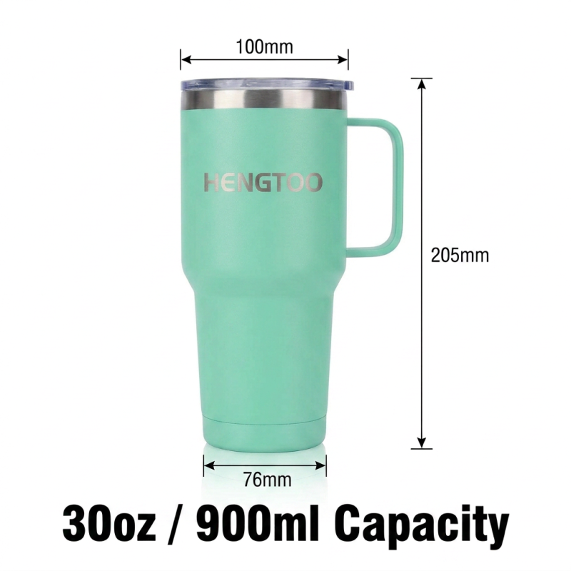 30oz Stainless Steel Vacuum Insulated Coffee Cup with Handle and Lid Large Capacity for Office School Camping Travel