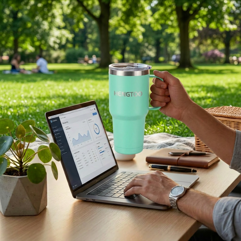 30oz Stainless Steel Vacuum Insulated Coffee Cup with Handle and Lid Large Capacity for Office School Camping Travel