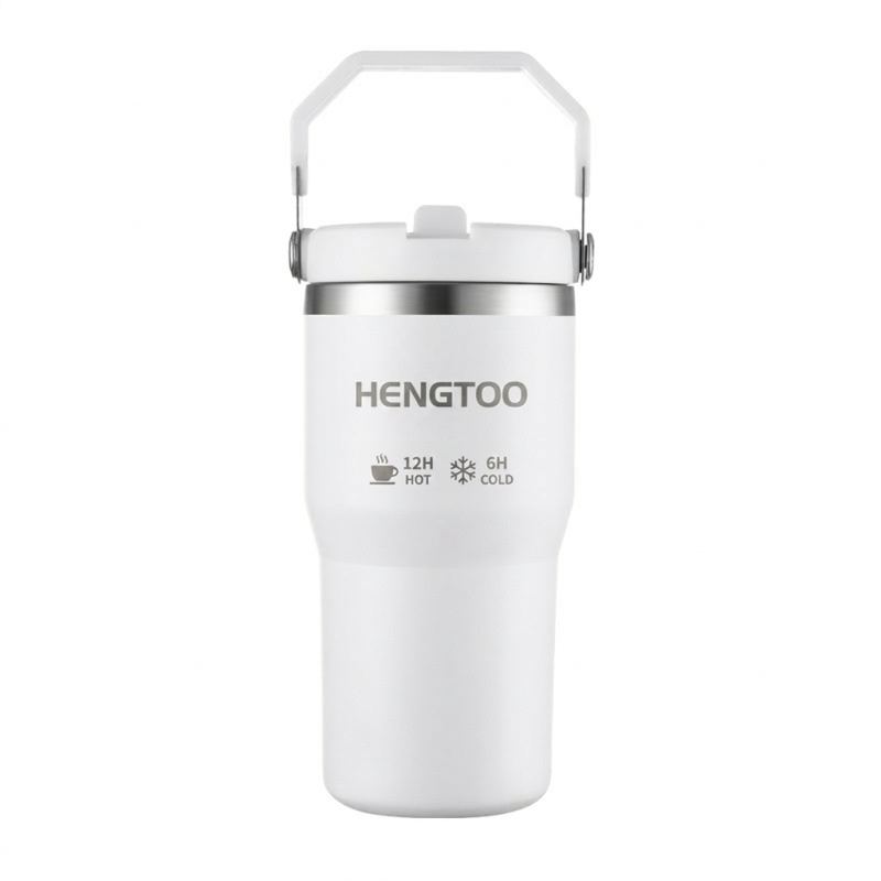 20oz Glossy Stainless Steel Milk Bottle Handle Silicon Lid Leak-Proof Double Wall Vacuum Insulated BPA Free for Teens Camping