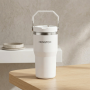 20oz Glossy Stainless Steel Milk Bottle Handle Silicon Lid Leak-Proof Double Wall Vacuum Insulated BPA Free for Teens Camping
