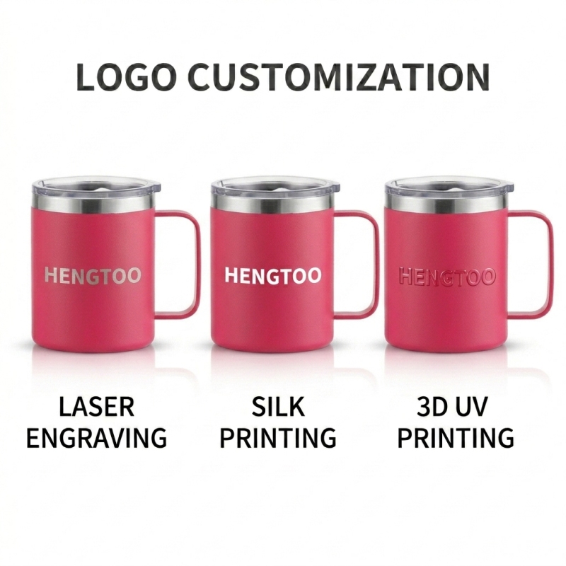 New Arrival 12oz Stainless Steel Vacuum Insulated Coffee Travel Mug with Handle and Lid BPA Free for Camping & Office Use
