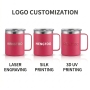 New Arrival 12oz Stainless Steel Vacuum Insulated Coffee Travel Mug with Handle and Lid BPA Free for Camping & Office Use