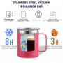 New Arrival 12oz Stainless Steel Vacuum Insulated Coffee Travel Mug with Handle and Lid BPA Free for Camping & Office Use