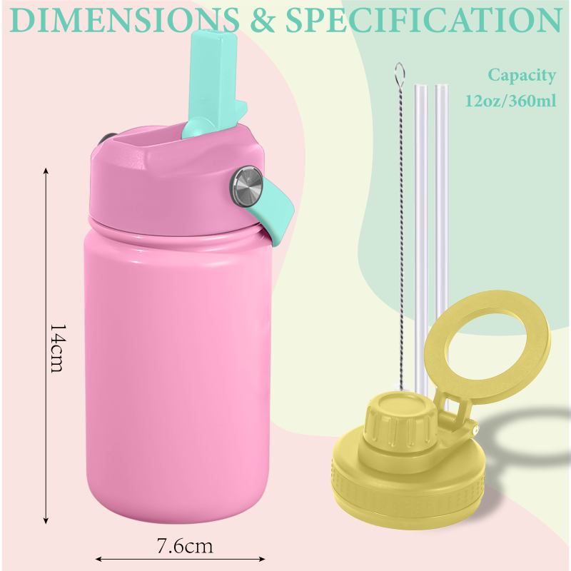 Hot Sale Bpa Free Thermal Thermos Children Water Bottle 12oz Wholesale Custom Color Logo Patterns Avaibile Thermos