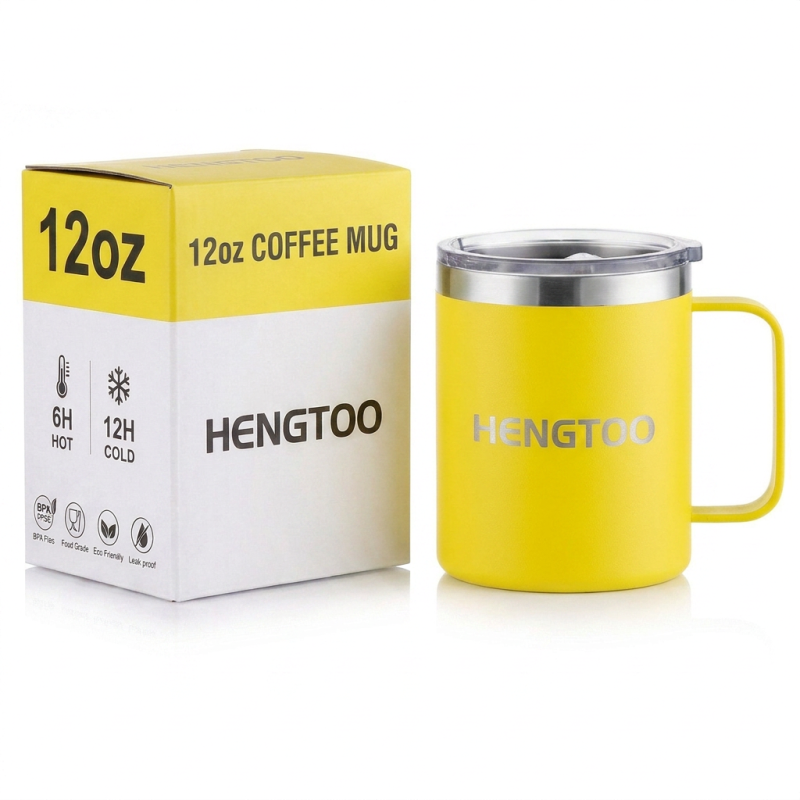 12oz 304 Stainless Steel Double Wall Vacuum Insulation Wholesale Custom Logo Coffee Mug for Office Home Drinking Gift