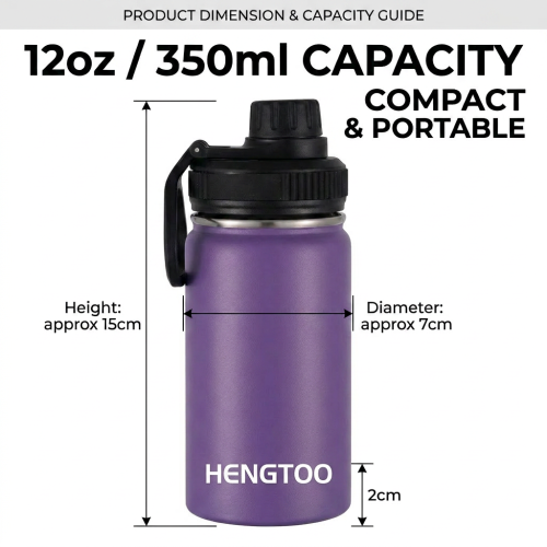 Wholesale 12oz Custom Logo Stainless Steel Tumbler with Leak-Proof Lid Handle Wide Mouth BPA Free 6-12hr Thermal Insulation