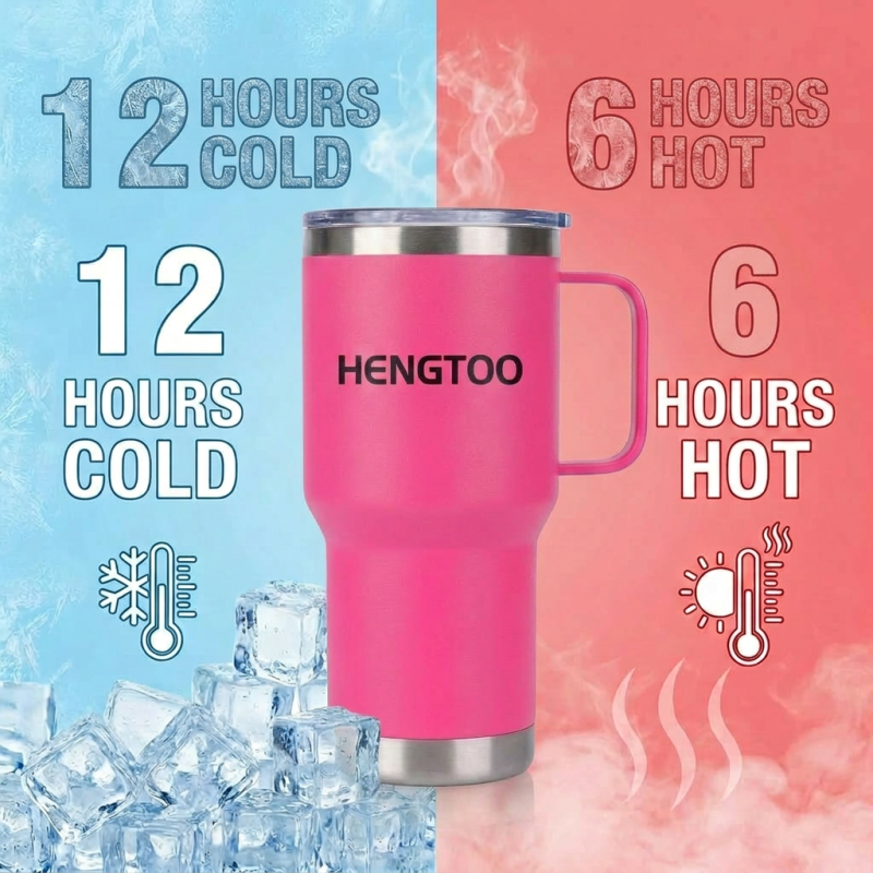 OEM Service 20oz Leakproof Insulated Coffee Tumbler With Handle for Office School Travel Tumbler Cup