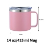 14oz Stainless Steel Coffee Mug with Handle and Lid Leak-Proof Vacuum Insulated Double Wall for Office and Home