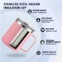 14oz Stainless Steel Coffee Mug with Handle and Lid Leak-Proof Vacuum Insulated Double Wall for Office and Home