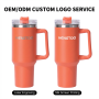 HENGTOO Wholesale 40oz Tumbler with Handle and Straw, Custom Logo Double Wall Insulated Travel Mug, 40 oz Stainless Steel Water Bottle Manufacturer