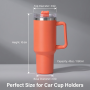 HENGTOO Wholesale 40oz Tumbler with Handle and Straw, Custom Logo Double Wall Insulated Travel Mug, 40 oz Stainless Steel Water Bottle Manufacturer