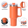 HENGTOO Wholesale 40oz Tumbler with Handle and Straw, Custom Logo Double Wall Insulated Travel Mug, 40 oz Stainless Steel Water Bottle Manufacturer