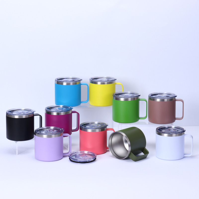 Hot Sale 14oz  Stainless Steel Insulated Coffee Mug Leakproof Travel Mug for Outdoor Camping Office Daily Use