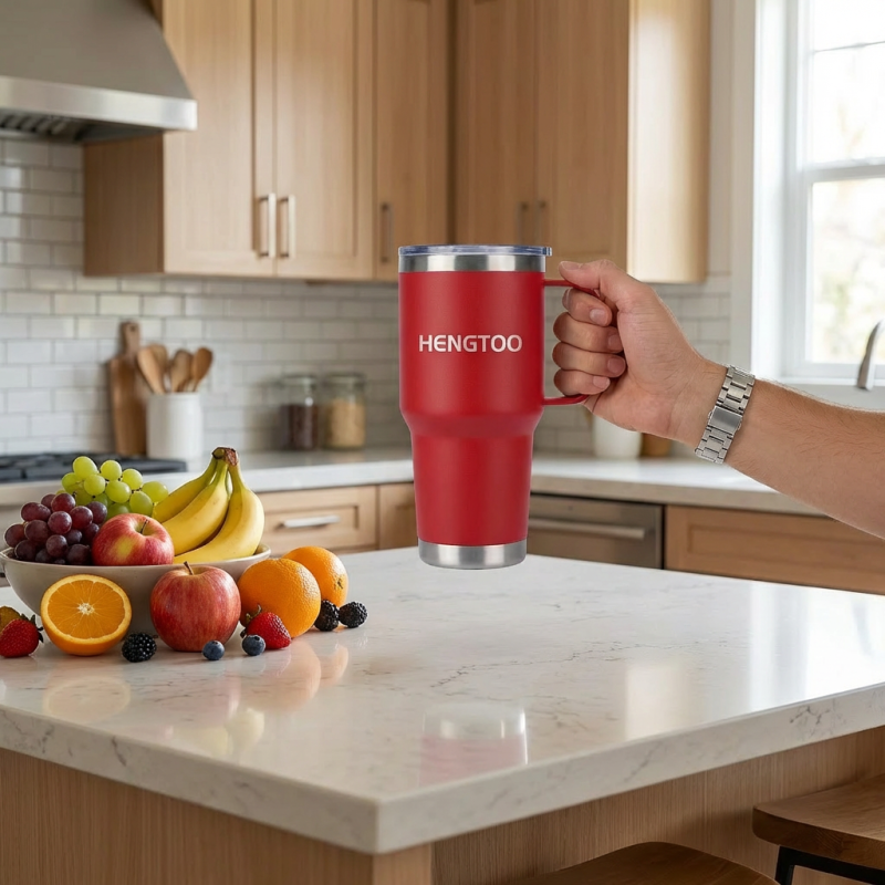 Printed Logo 30oz Vacuum Insulated Stainless Steel Coffee Mug With Handle for Office School Travel Cup