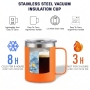 Promotional Custom Logo 12oz Stainless Steel Eco-Friendly BPA Free Vacuum Insulated Travel Mug with Handle and Lid for Gifts
