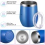 Custom Logo 12oz 12 Oz Thermal Stemless Wine Glasses Double Wall Vacuum Travel Mugs Tumbler Cup Wine Tumbler Glasses With Lid