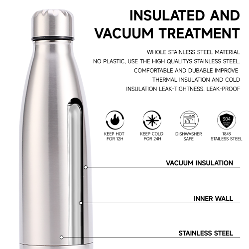 Stainless Steel Leakproof Insulated Tumbler Small Gym Water Bottle for Hot & Cold Drinks BPA Free Sports Metal Tumbler
