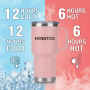 Custom Logo Sublimation Stainless Steel Double Wall Vacuum Insulated Skinny Tumbler Handle Lid Leak-Proof 30oz BPA Free