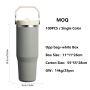 30oz Double Layer Thermal Mug Gift Set 304 Stainless Steel Tumbler Water Bottle Portable Vacuum Flask with Handle Straw