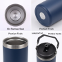Hiking Fitness Workout 30oz Stainless Steel Vacuum Thermos with Spoon Gift Cup for for Car Travel Long Trip