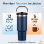 Hiking Fitness Workout 30oz Stainless Steel Vacuum Thermos with Spoon Gift Cup for for Car Travel Long Trip