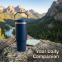 Hiking Fitness Workout 30oz Stainless Steel Vacuum Thermos with Spoon Gift Cup for for Car Travel Long Trip