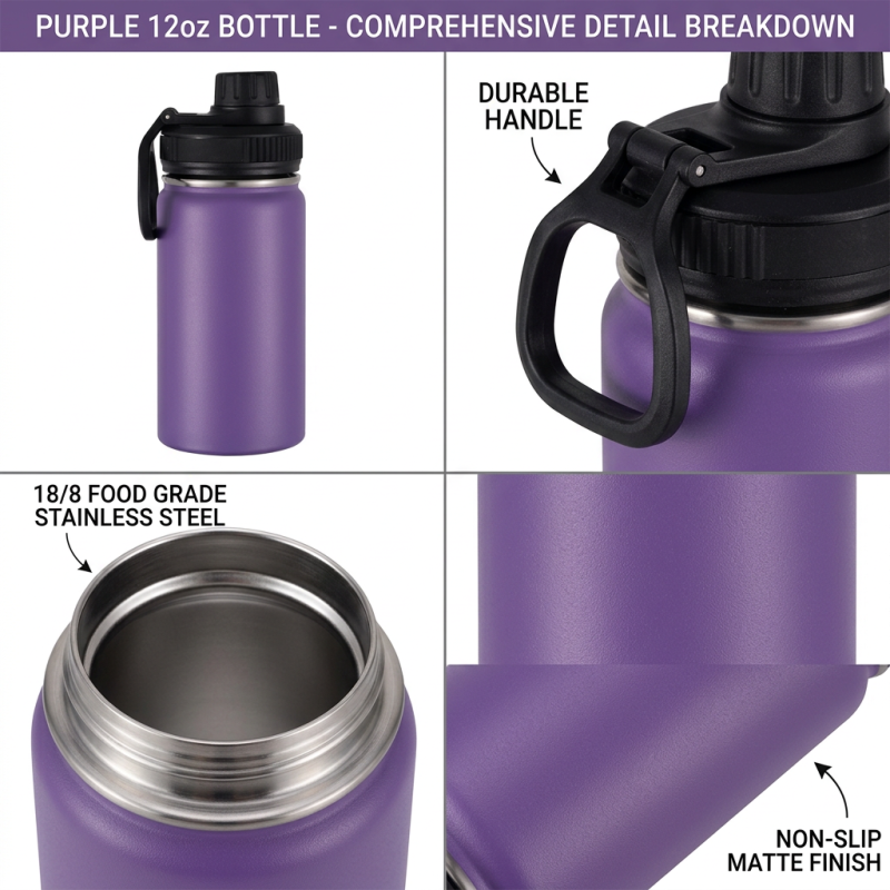 High-Quality12oz Steel Water Bottle Vacuum Insulated Sports Bottle for Bicycle Riding Gym