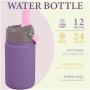 BPA Free Stainless Steel Kids 12oz Water Bottle Straw Drinking Children Kids Drink School Cute Pattern Water Bottle