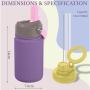 BPA Free Stainless Steel Kids 12oz Water Bottle Straw Drinking Children Kids Drink School Cute Pattern Water Bottle