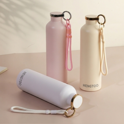 Factory Direct Custom Leakproof Double Wall Vacuum Insulated Stainless Steel Office Cup Handle Portable Travel Water Bottle