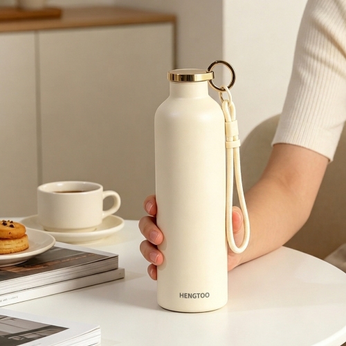 Factory Direct Custom Leakproof Double Wall Vacuum Insulated Stainless Steel Office Cup Handle Portable Travel Water Bottle
