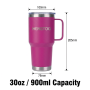 Stainless Steel Vacuum Flask 6-12 Hours Thermal Insulation Foldable Design Wide Mouth BPA Free Portable for Hiking Camping