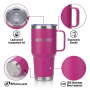 Stainless Steel Vacuum Flask 6-12 Hours Thermal Insulation Foldable Design Wide Mouth BPA Free Portable for Hiking Camping