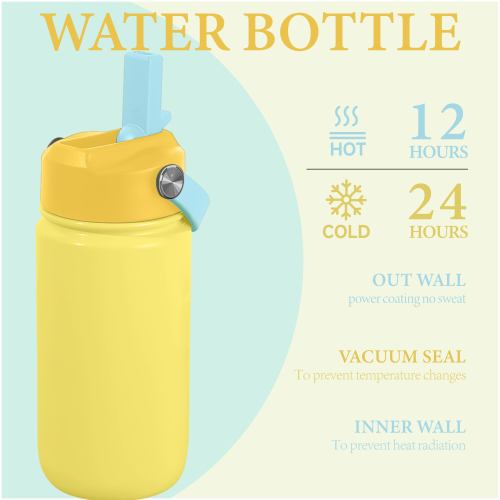 Stocked Kids Sport Travel Water Bottles Double Wall Insulated Stainless Steel Water Bottle with Handle