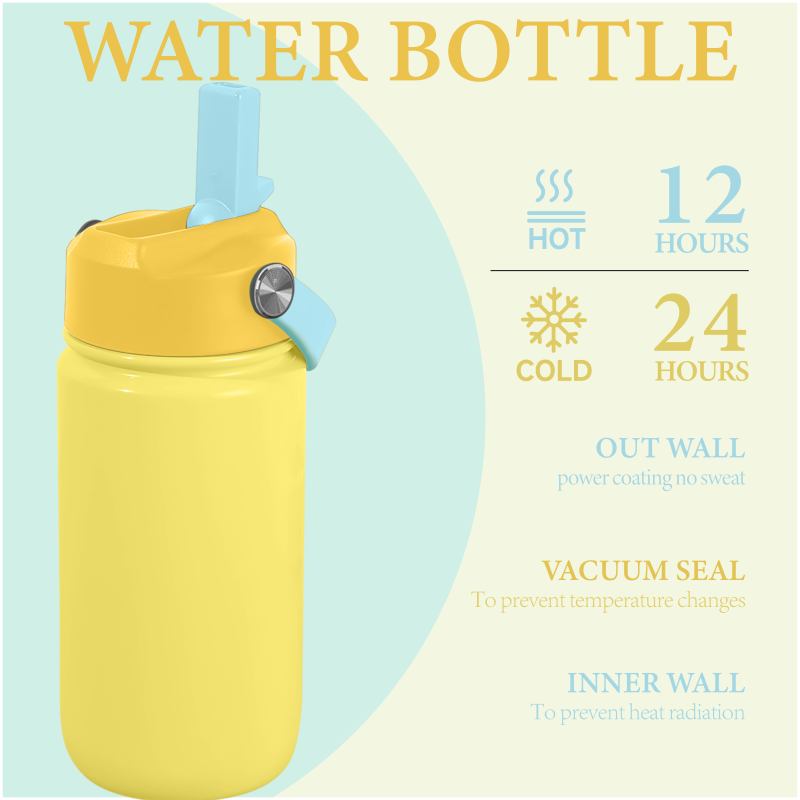 Stocked Kids Sport Travel Water Bottles Double Wall Insulated Stainless Steel Water Bottle with Handle