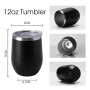 12oz Wine Jar Double Wall Vacuum Travel Mug Stainless Steel Wine Tumbler Cup With Lid Custom Mate Cups