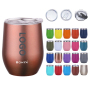 12oz Wine Jar Double Wall Vacuum Travel Mug Stainless Steel Wine Tumbler Cup With Lid Custom Mate Cups