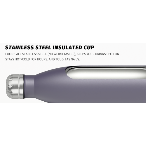 Steel Stainless Water Bottle Black Double Wall Vacuum Insulated Flask Reusable, Leak Proof Sports Bottle for Adults & Kids