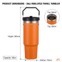 30oz Portable Stainless Steel Coffee Mug with Handle and Lid 6-12 Hours Thermal Insulation BPA Free for Travel