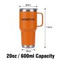Durable Heavy Duty 20oz Stainless Steel Double Wall Vacuum Insulated Beer Growler Wide Mouth Leak-Proof Lid BPA Free Portable