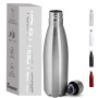 17oz Large Capacity Stainless Steel Beer Growler Swing Lid Leak-Proof Double Wall BPA Free Thermal Insulation 12-24 Hours