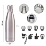 17oz Large Capacity Stainless Steel Beer Growler Swing Lid Leak-Proof Double Wall BPA Free Thermal Insulation 12-24 Hours