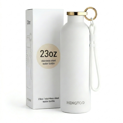 Eco Friendly Portable Stainless Steel Vacuum with Carrying Strap Sport Water Bottle for Sports Travel